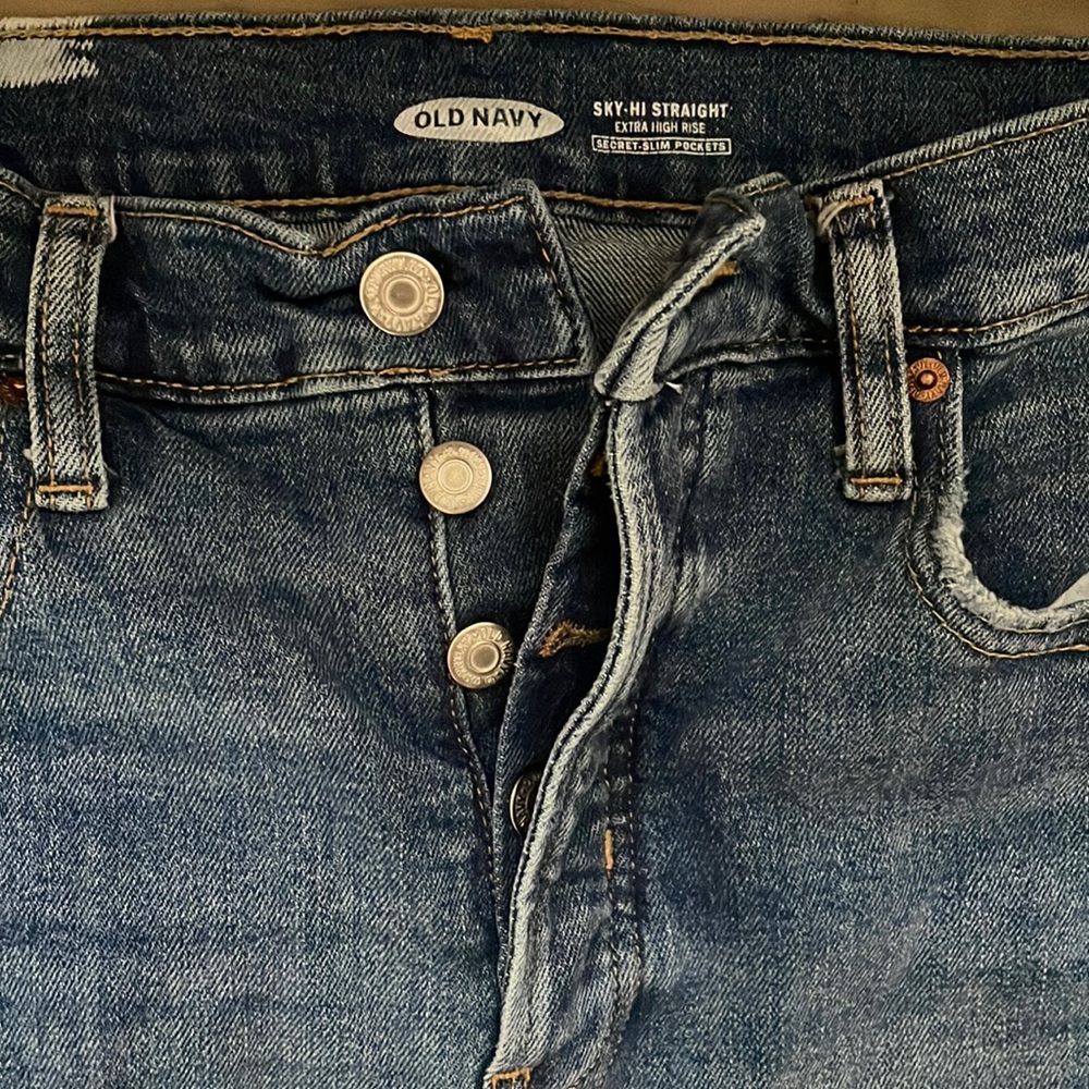 Old Navy extra high rise straight leg jeans
